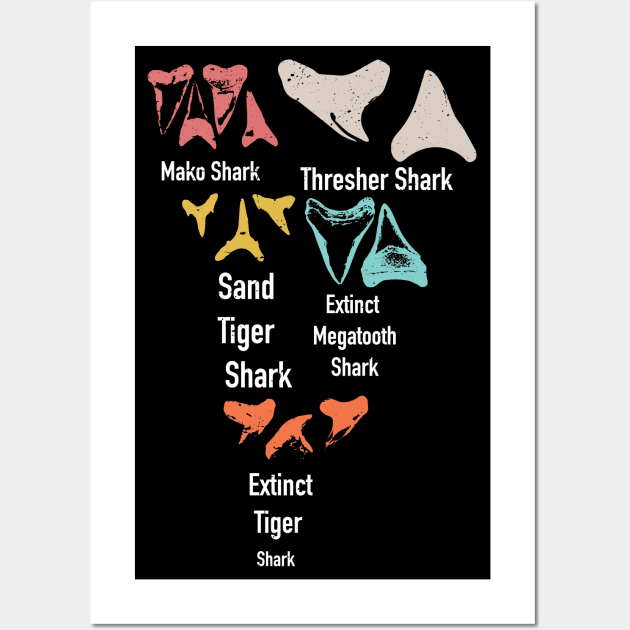 Shark teeth Hunting Identity  / Shark teeth collector design / tooth collecting lover / shark lover Wall Art by Anodyle